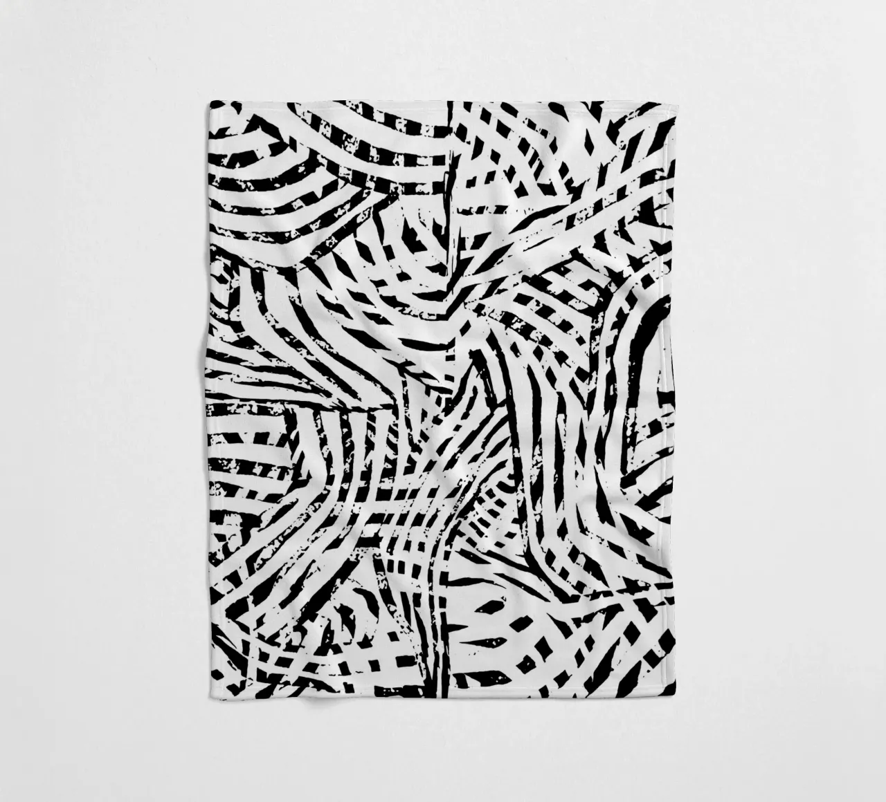 Black Lines fleece blanket by Studio ROSAGRAU