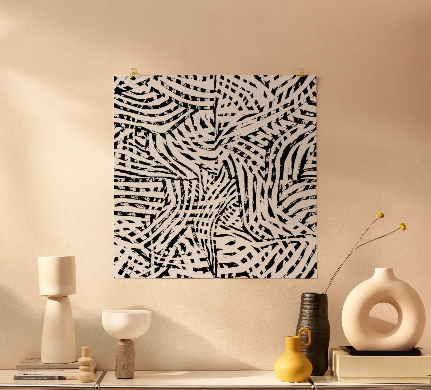 Black Lines poster van Studio ROSAGRAU