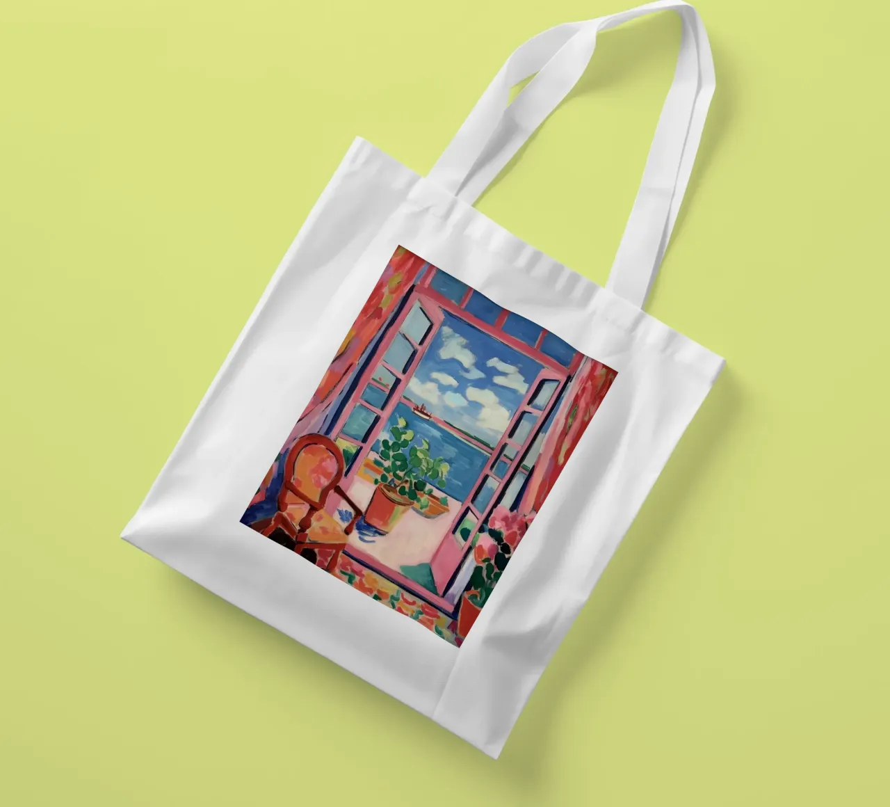 Finestre a sud: dove danzano luce e colori borsa in juta da Nikis Art Studio