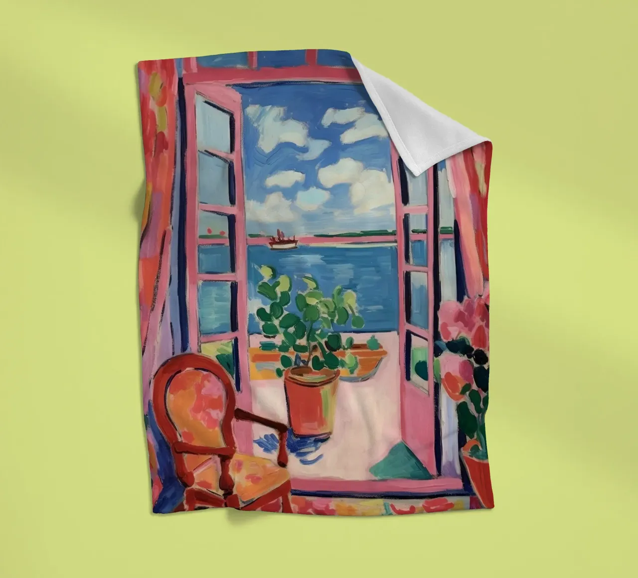 Finestre a sud: dove danzano luce e colori coperta in pile da Nikis Art Studio