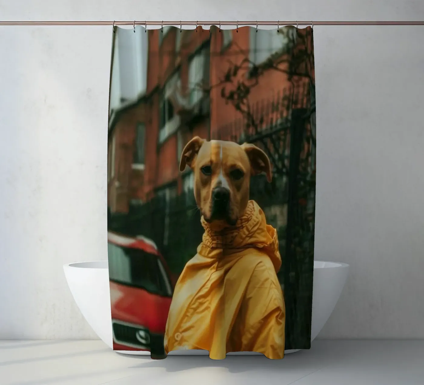 Kumpel Duschvorhang von Affiches Chien Originales – Dogland