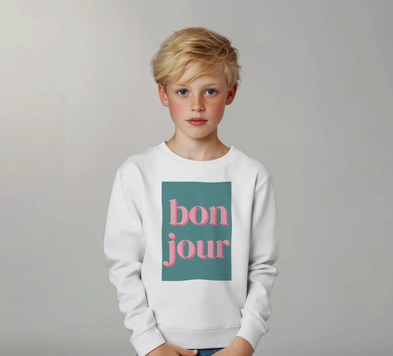 bonjour detto francese felpa bambino da pdigitalprints