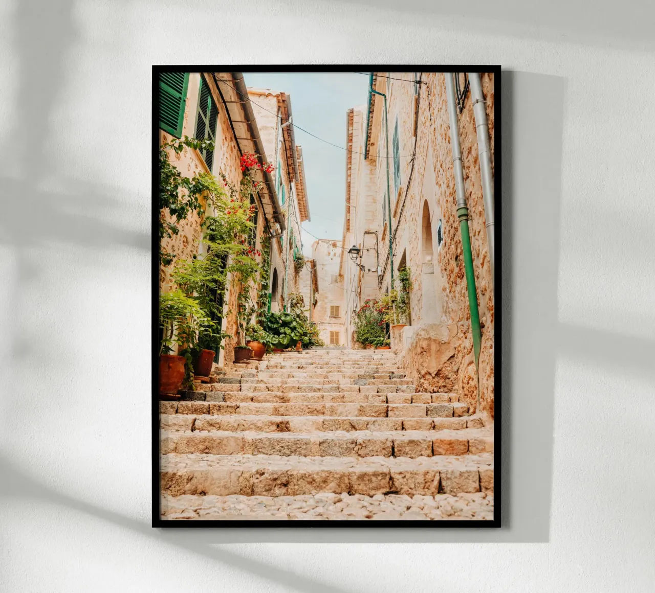 Maiorca - Scala in pietra con piante verdi a Fornalutx carta hahnemühle da Bold and Retro