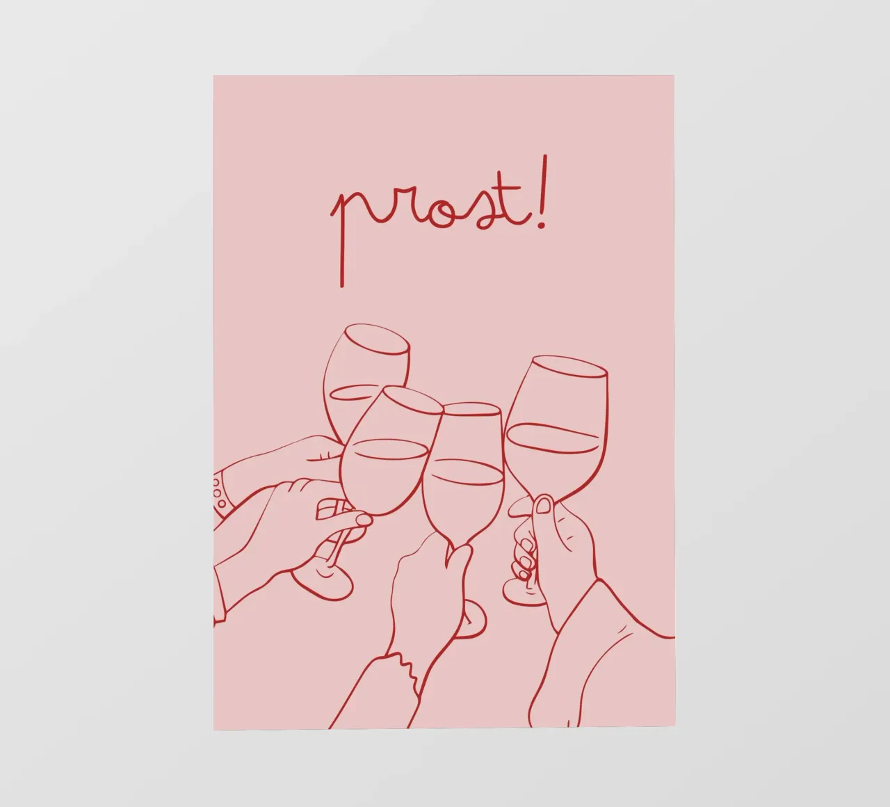 Tazza da vino Prost Poster in bianco e nero Retro Pub Decor telo in pvc da pdigitalprints