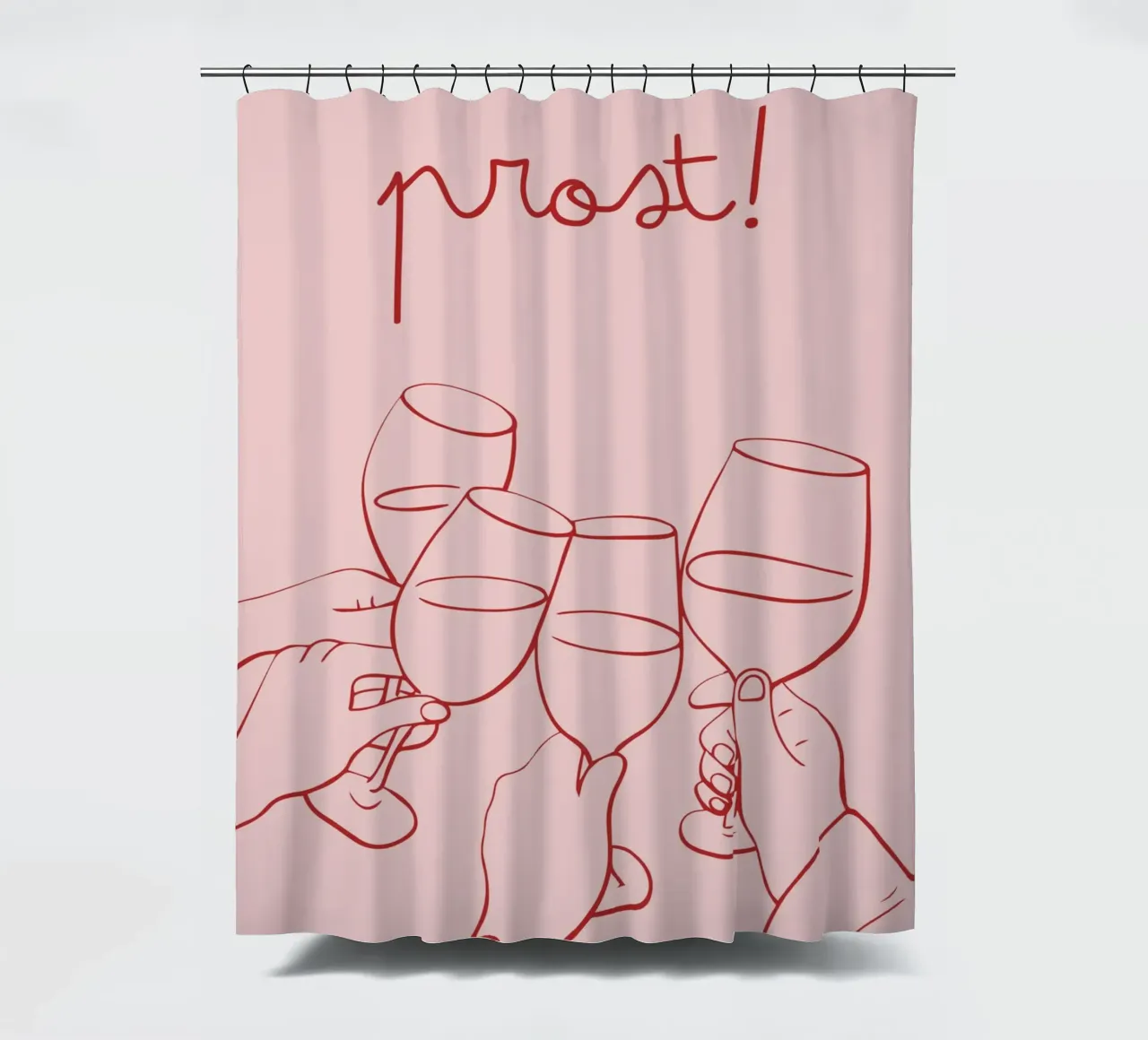 Prost wine Mug Poster Black and White Retro Pub Decor shower curtain by pdigitalprints