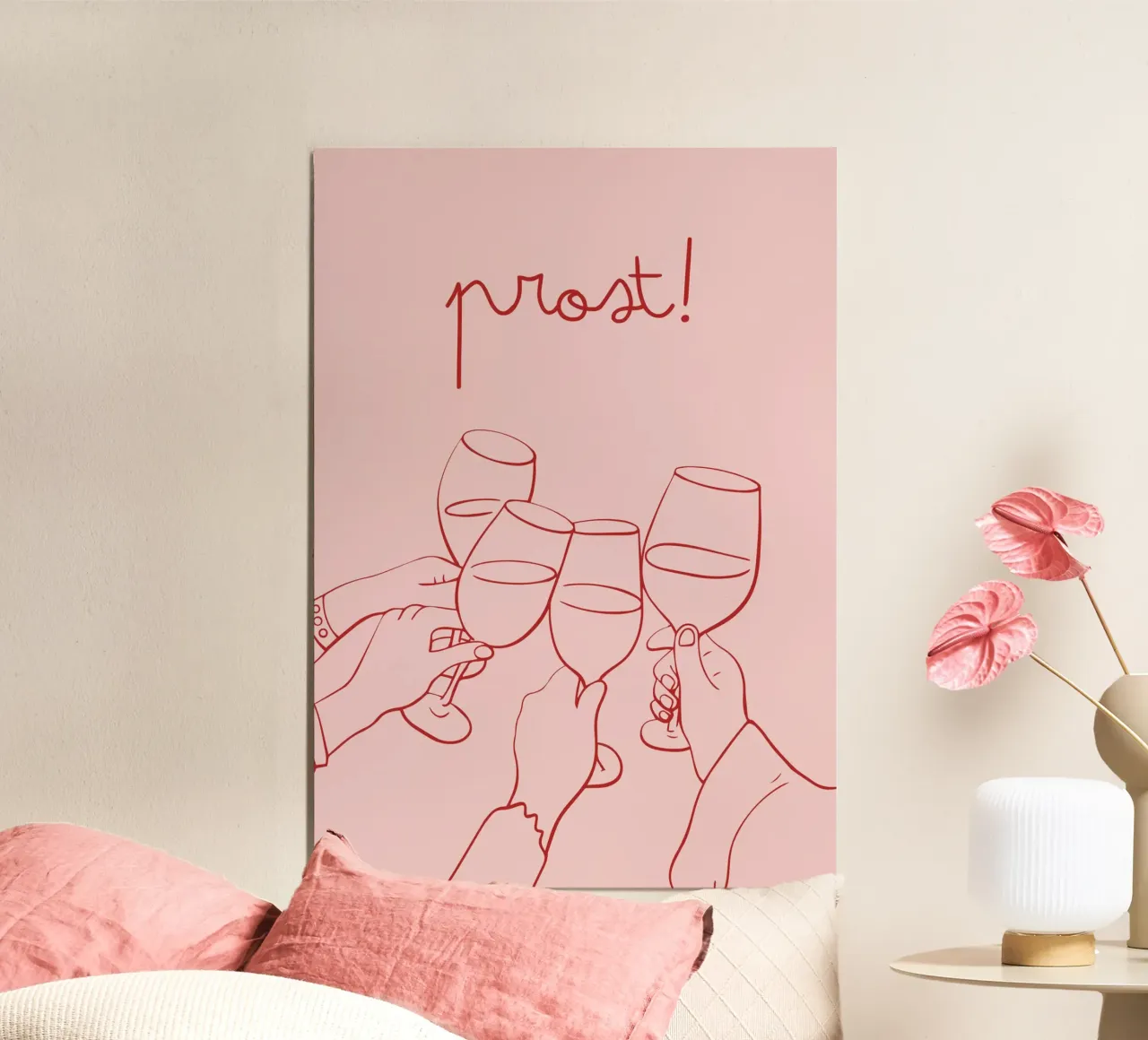 Tazza da vino Prost Poster in bianco e nero Retro Pub Decor alluminio dibond da pdigitalprints