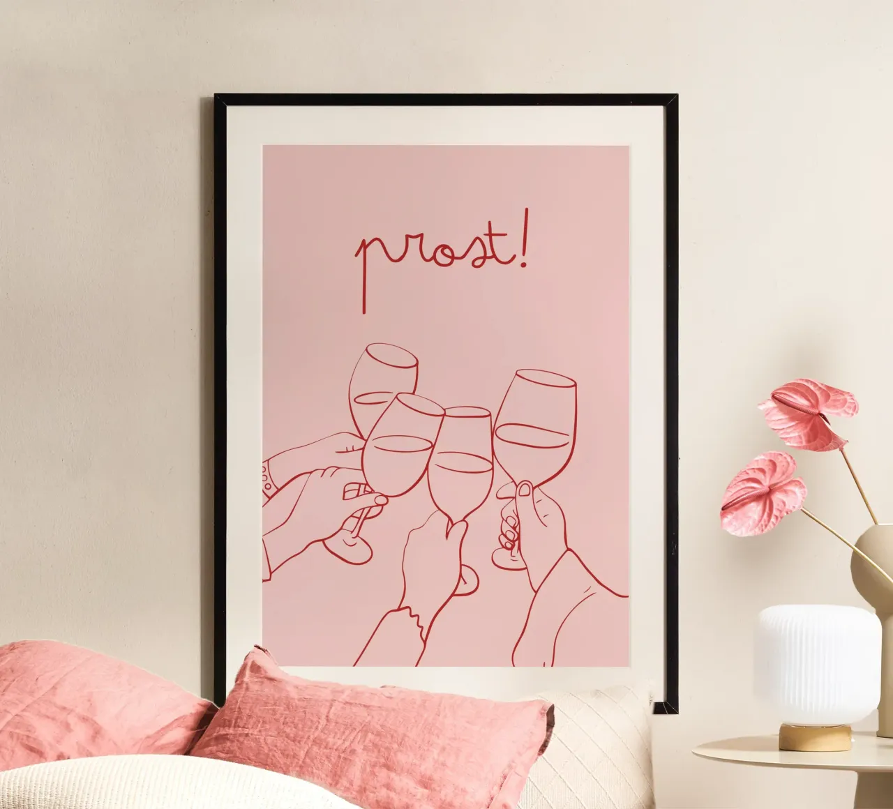 Tazza da vino Prost Poster in bianco e nero Retro Pub Decor poster con telaio in plastica da pdigitalprints