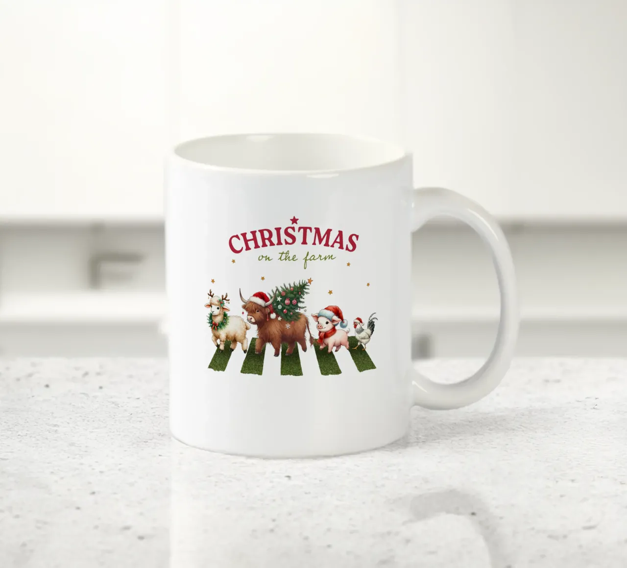 Christmas on the farm tazza in ceramica da edsonramosart