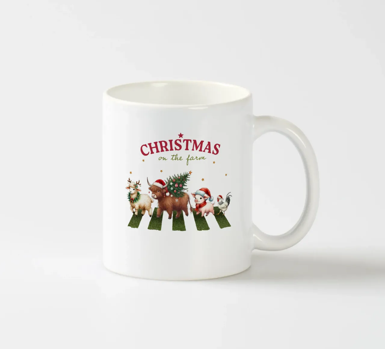 Christmas on the farm tazza in ceramica da edsonramosart