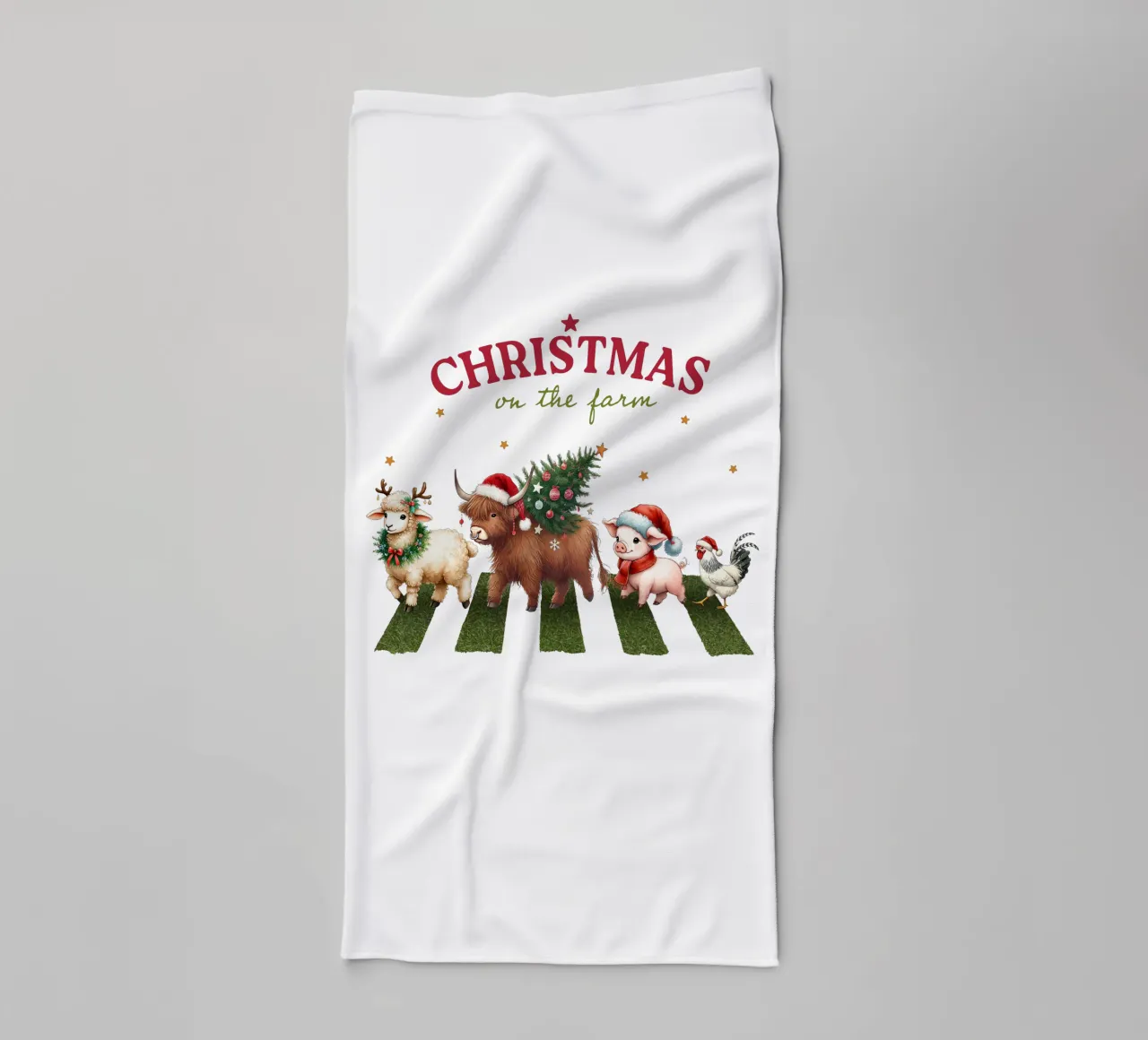 Christmas on the farm asciugamano da bagno da edsonramosart