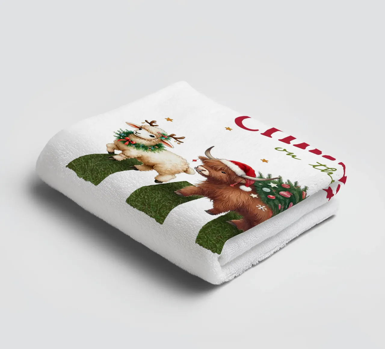 Christmas on the farm asciugamano da bagno da edsonramosart