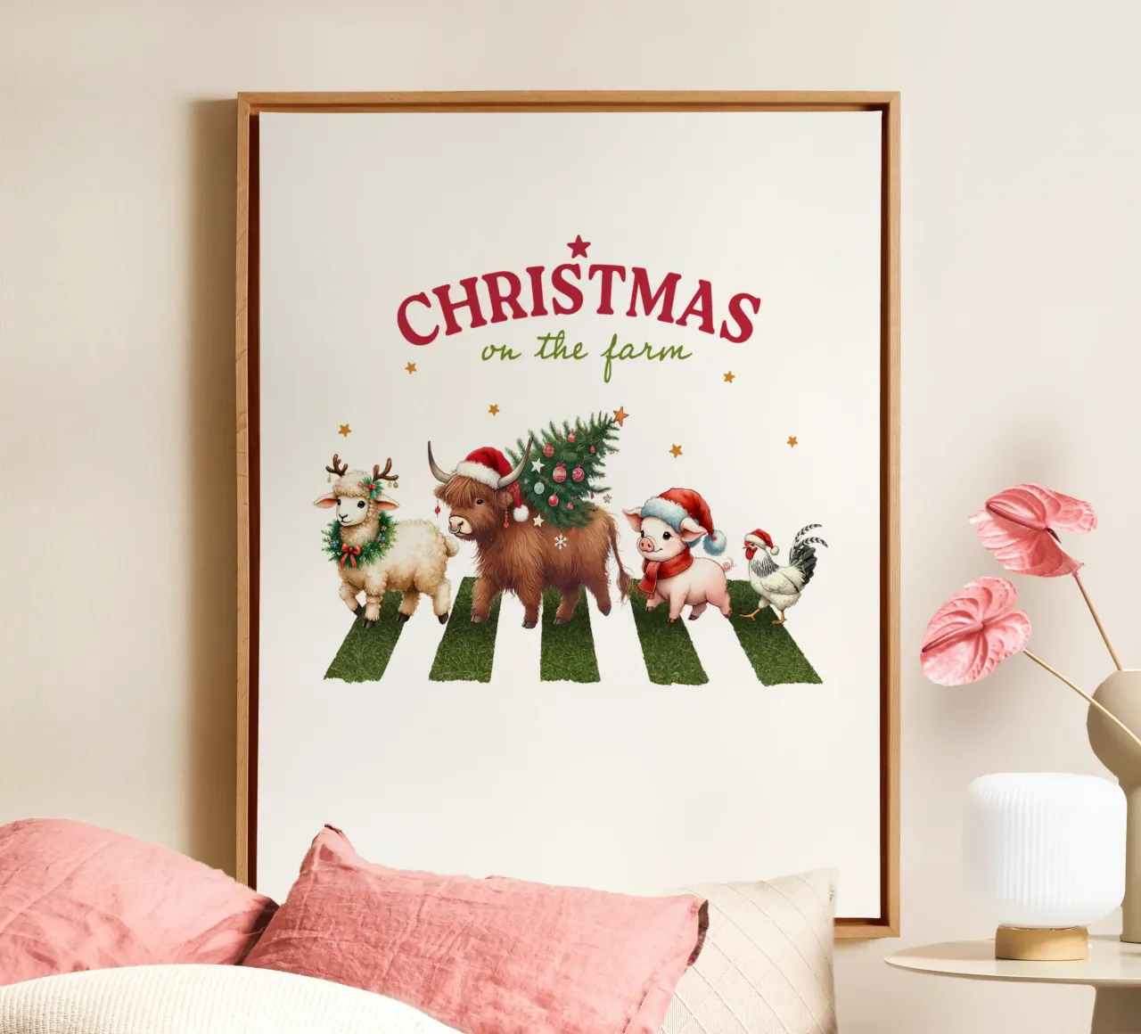 Christmas on the farm tela con Cornice a cassetta da edsonramosart