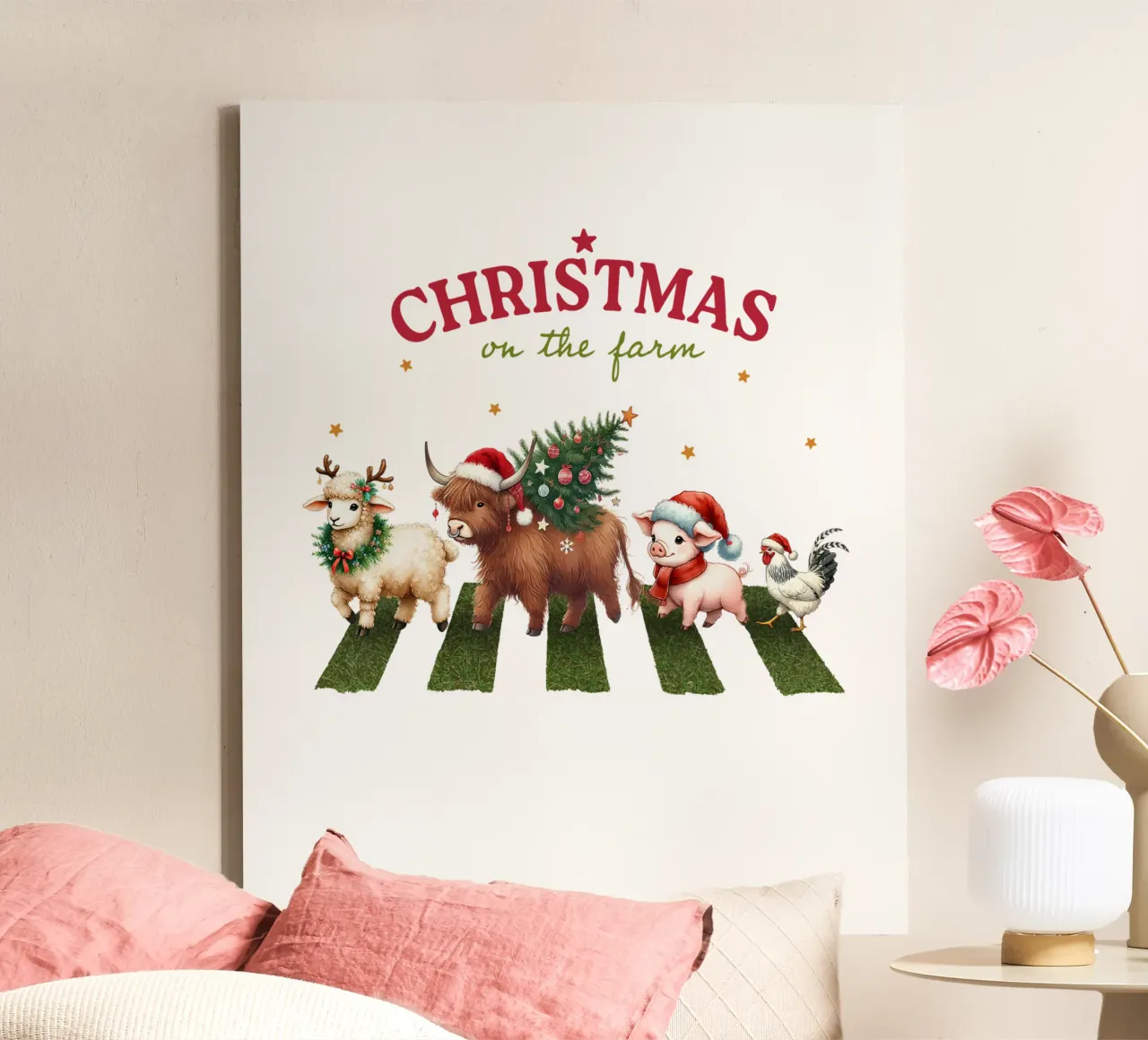 Christmas on the farm tela con Cornice a cassetta da edsonramosart