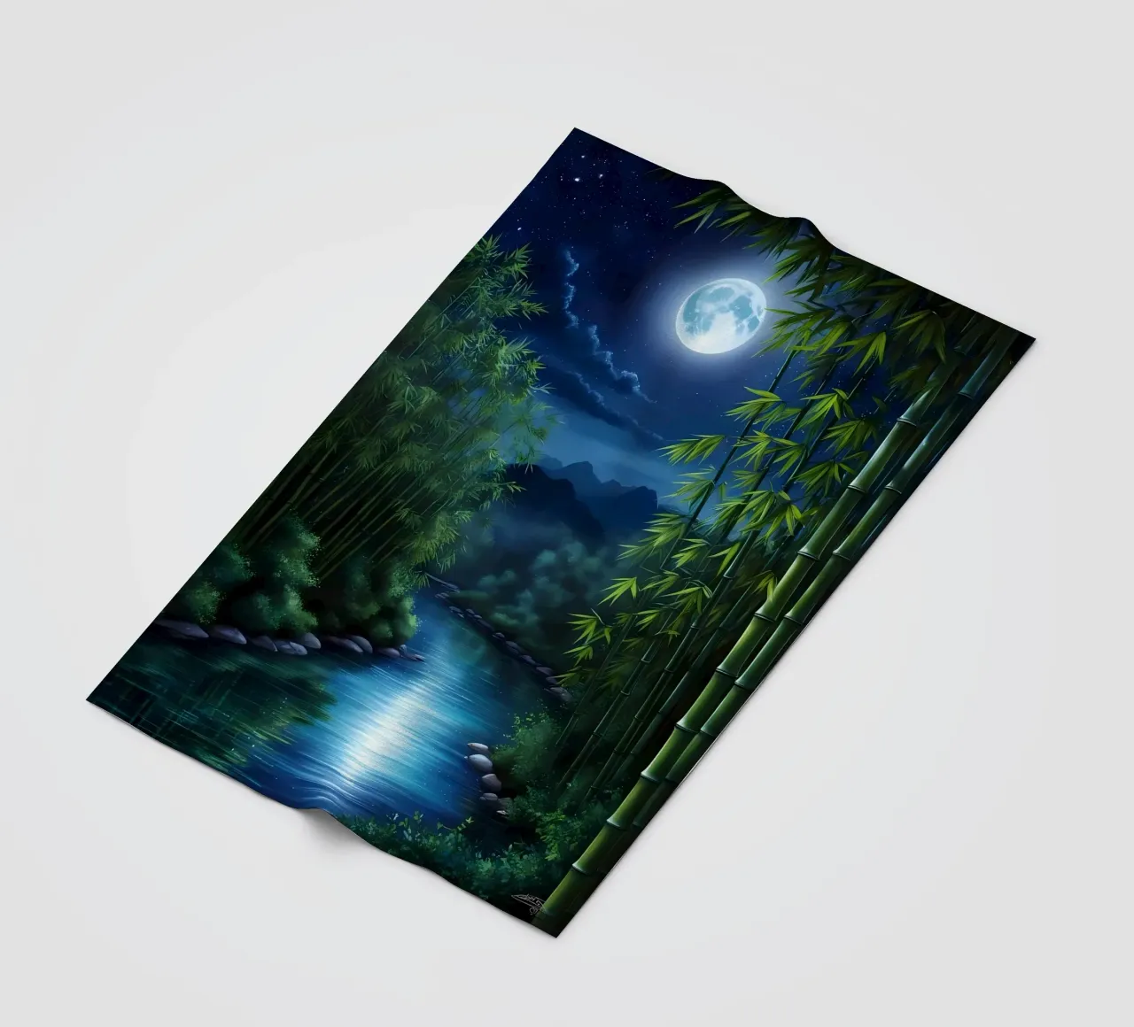Bambù Notte di luna coperta in pile da Artistic-shop
