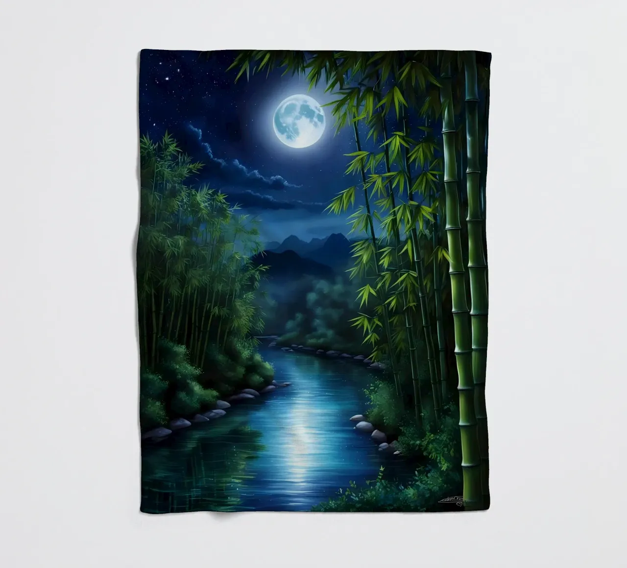 Bambù Notte di luna coperta in pile da Artistic-shop