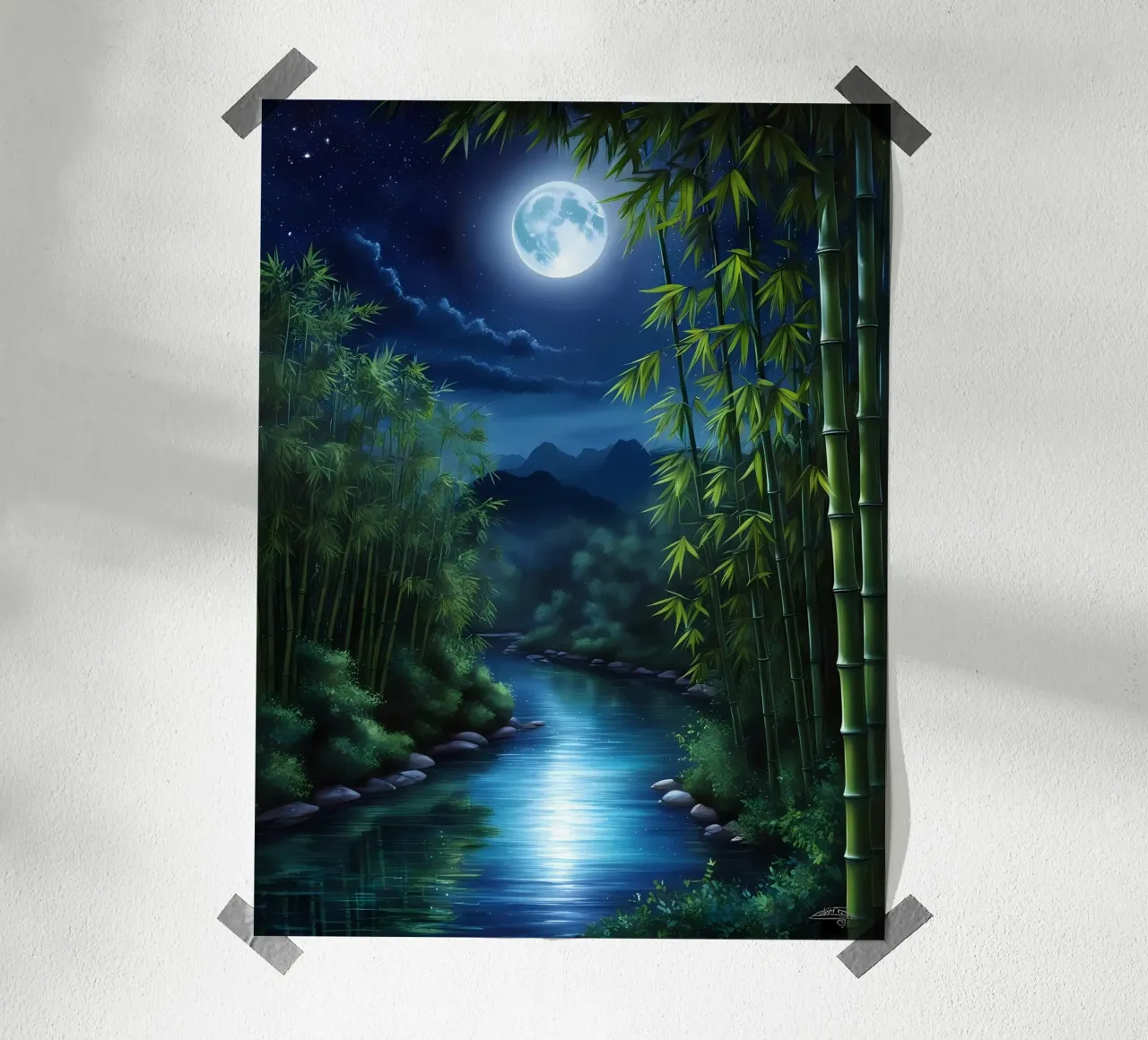 Bambù Notte di luna carta hahnemühle da Artistic-shop