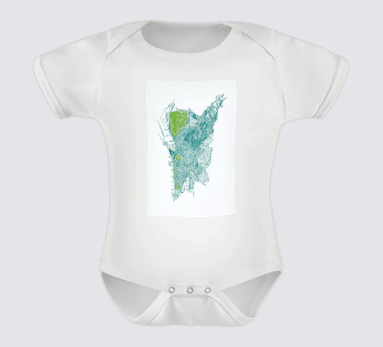 Barcelona Pattern No Pattern Kurzarm Babybody von Mattygug