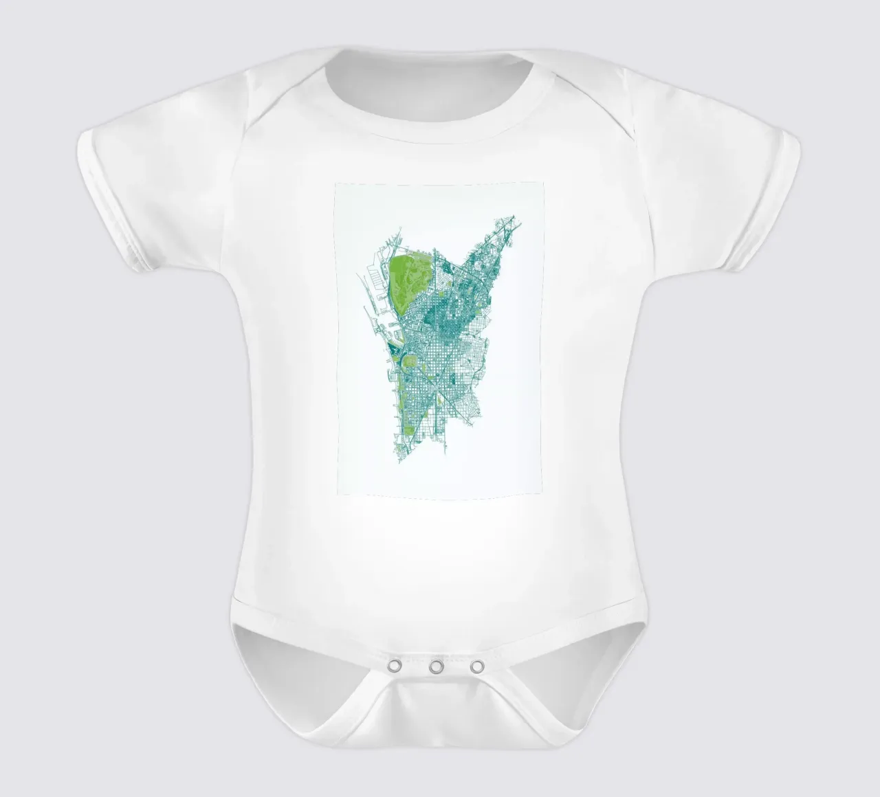 Barcelona Pattern No Pattern Kurzarm Babybody von Mattygug