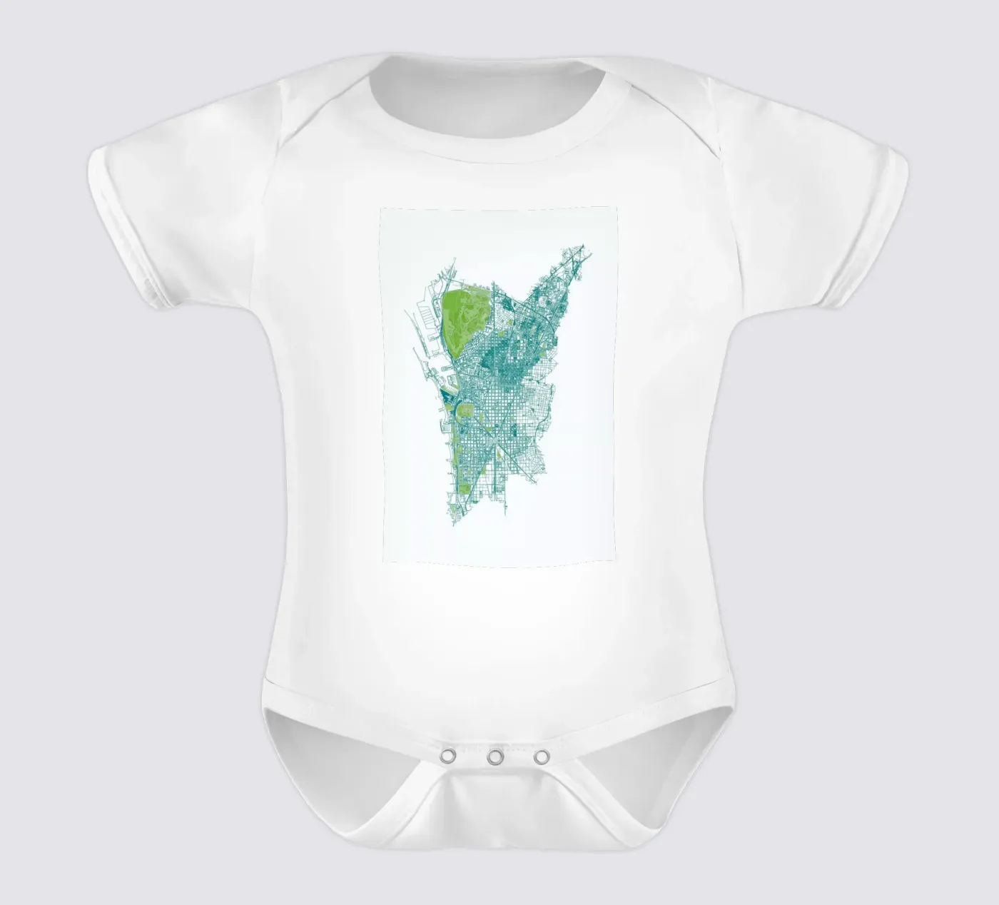 Barcelona Pattern No Pattern Kurzarm Babybody von Mattygug