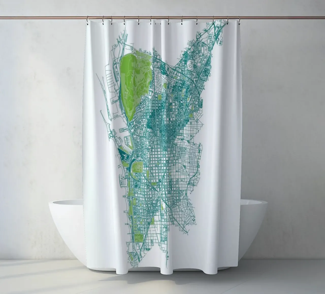 Barcelona Pattern No Pattern Duschvorhang von Mattygug