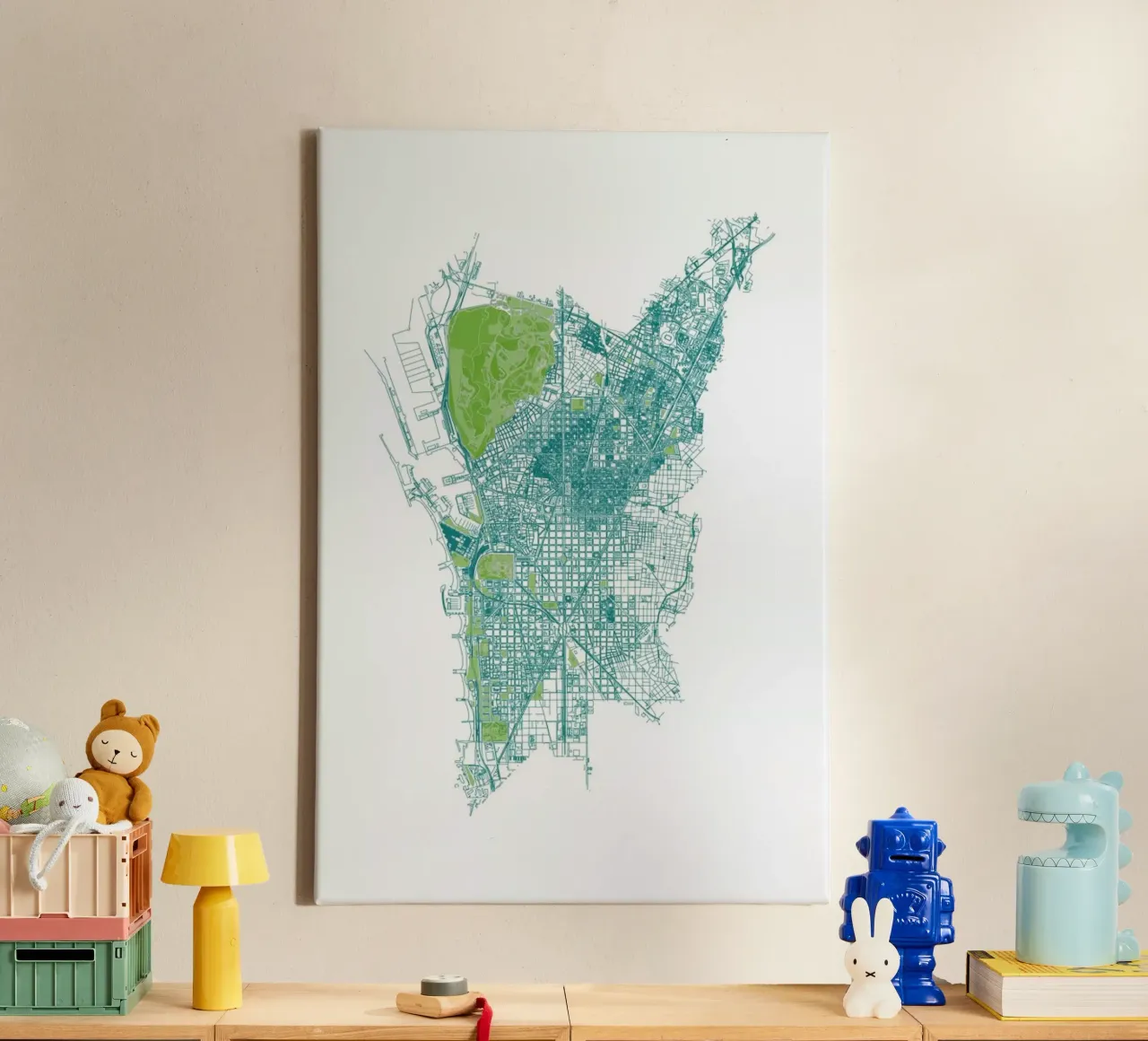 Barcelona Pattern No Pattern canvas van Mattygug