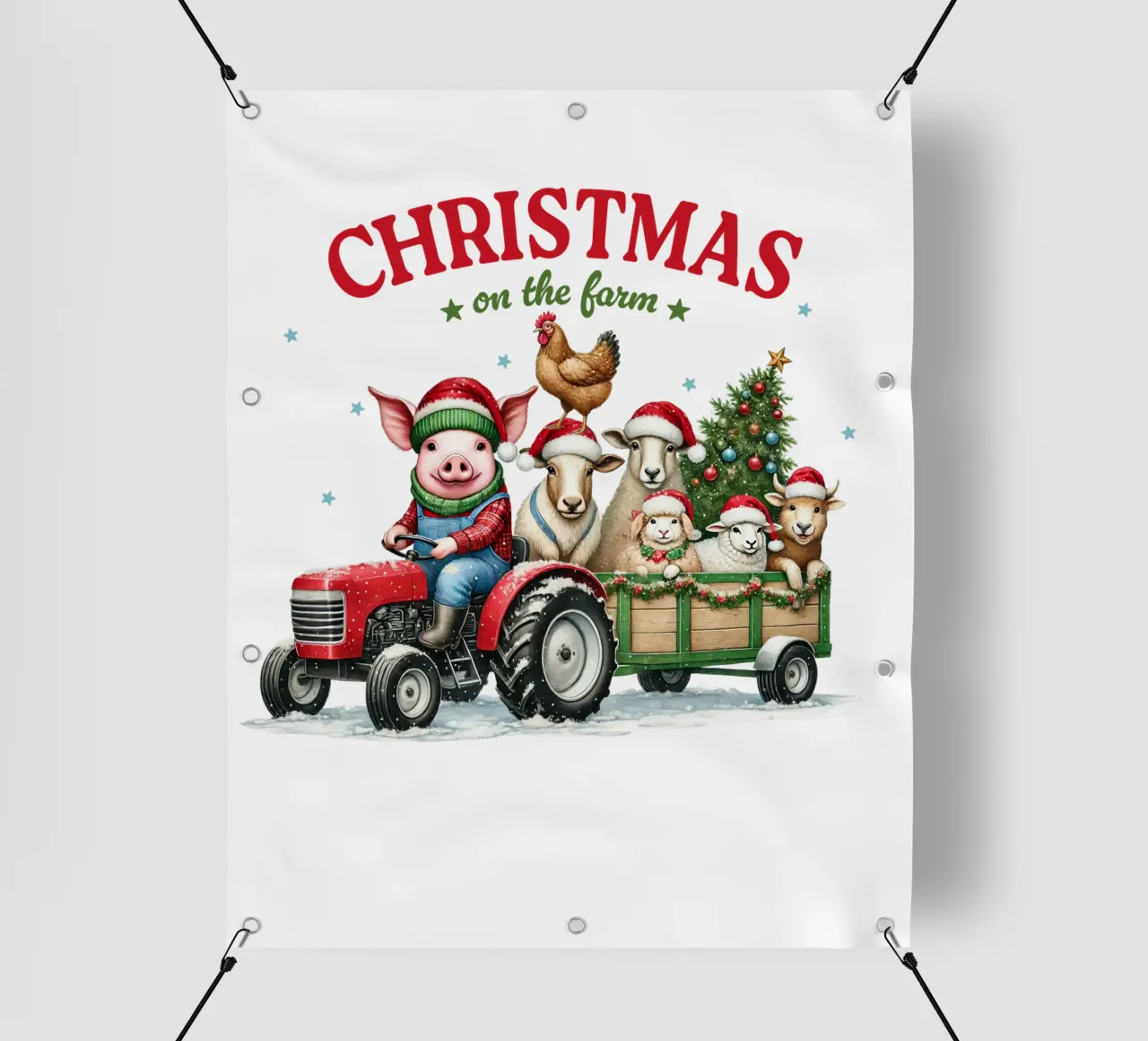 X Christmas on the farm telo in pvc da edsonramosart