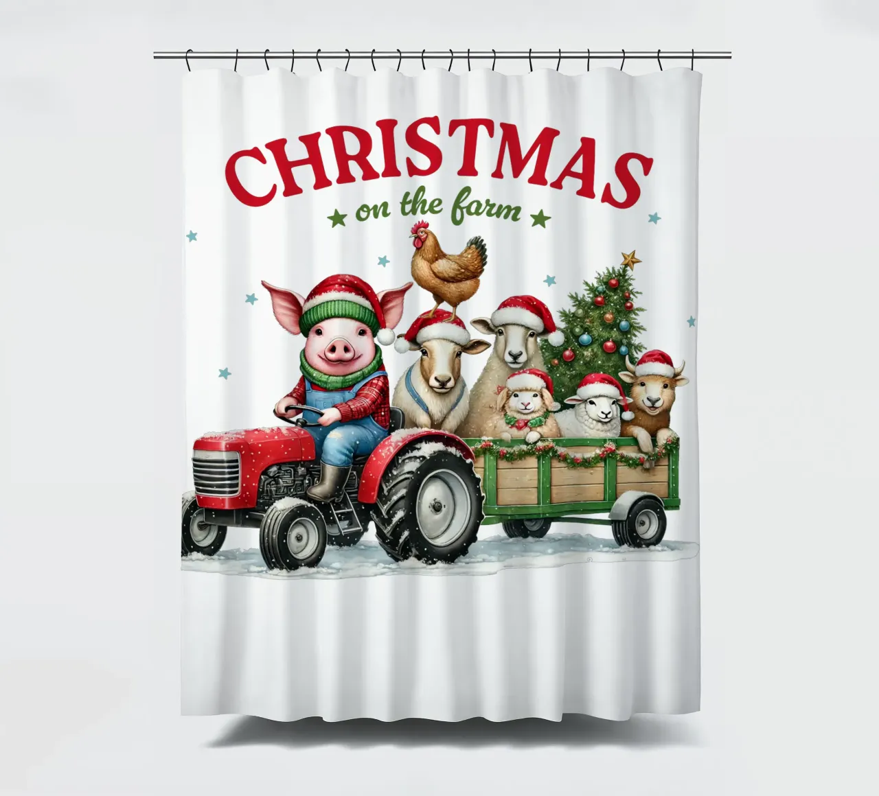 X Christmas on the farm tenda da doccia da edsonramosart