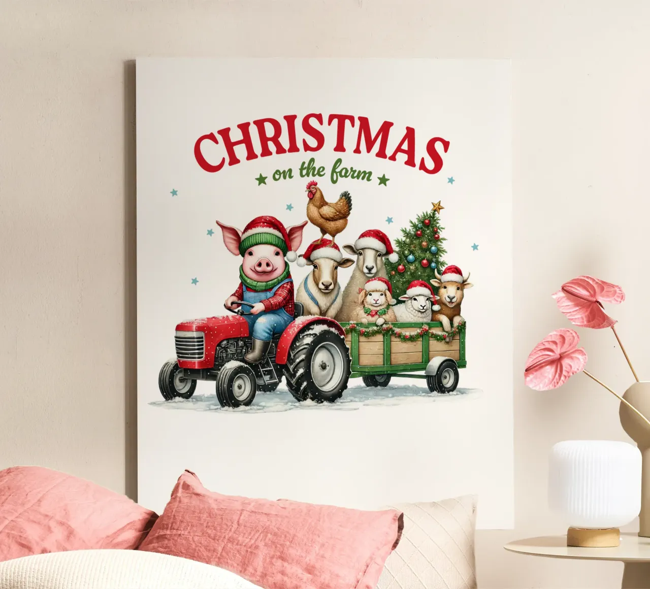 X Christmas on the farm tela con Cornice a cassetta da edsonramosart