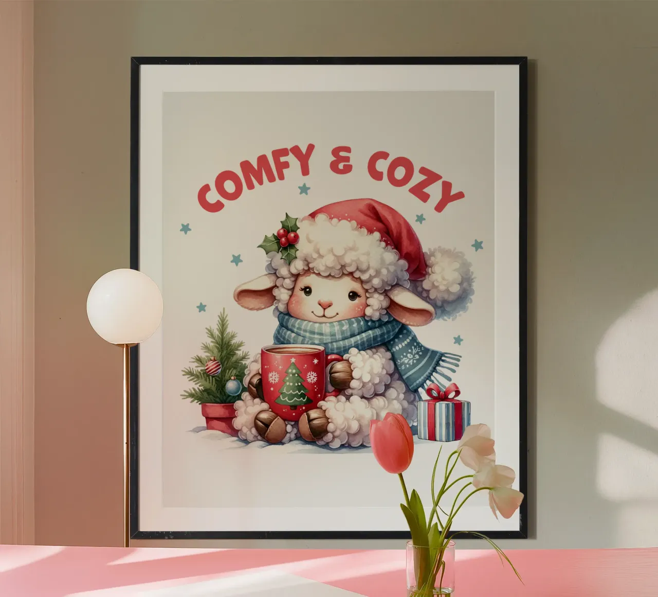 Comfy & Cozy poster con telaio in legno da edsonramosart