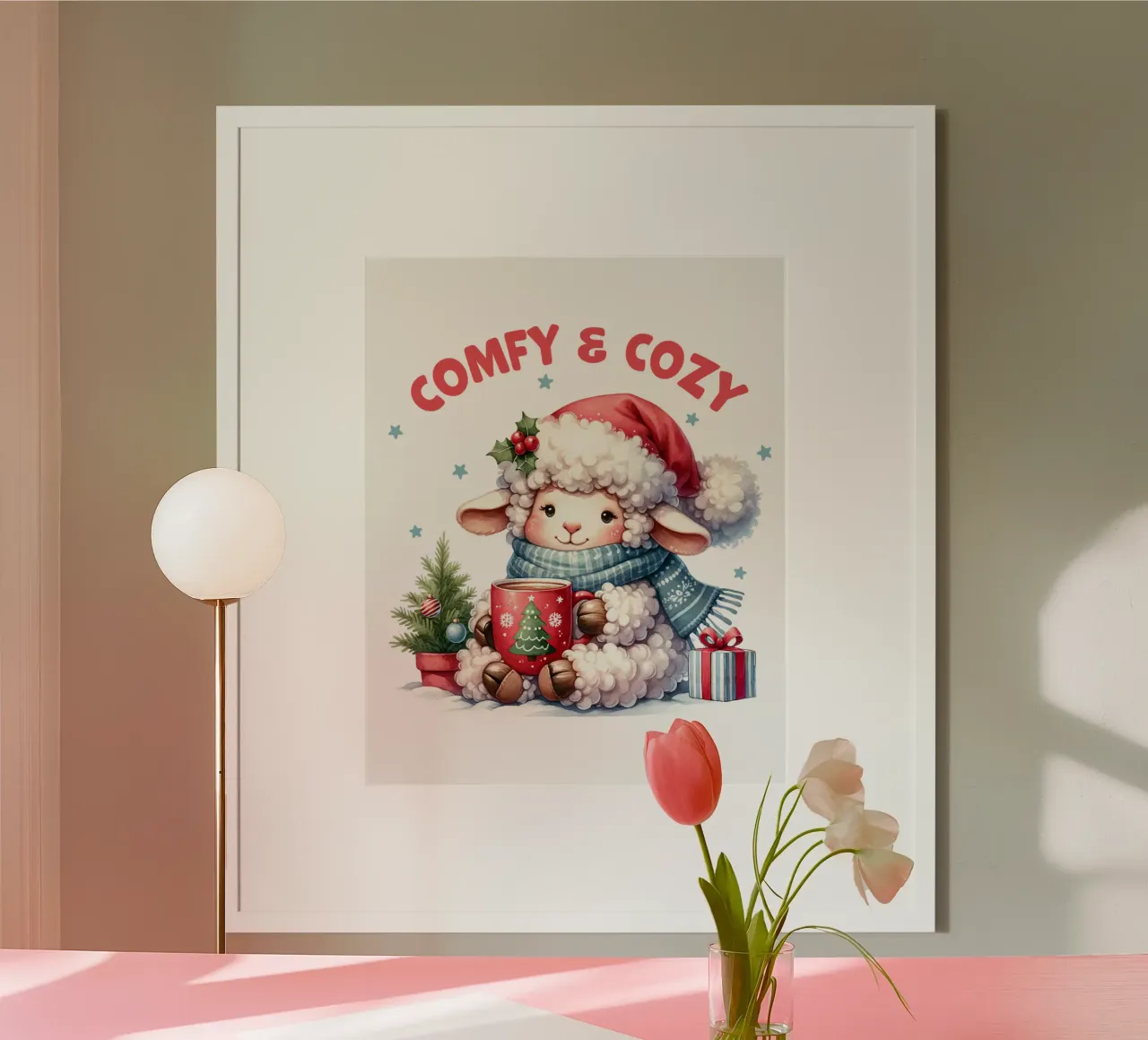 Comfy & Cozy poster con telaio in legno da edsonramosart