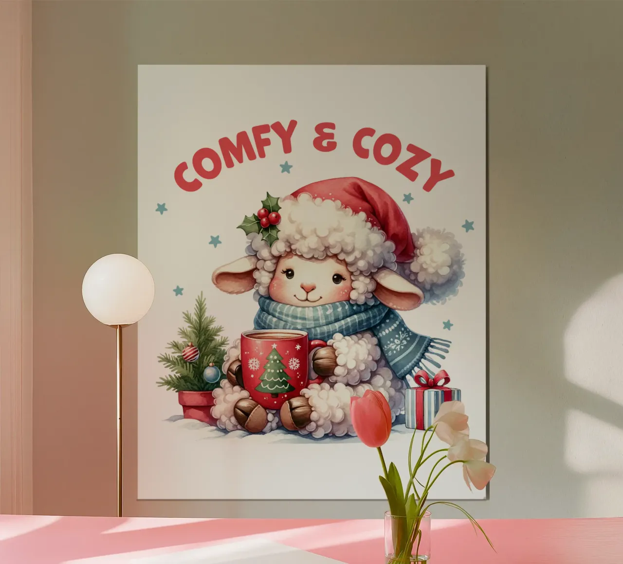 Comfy & Cozy poster con telaio in legno da edsonramosart