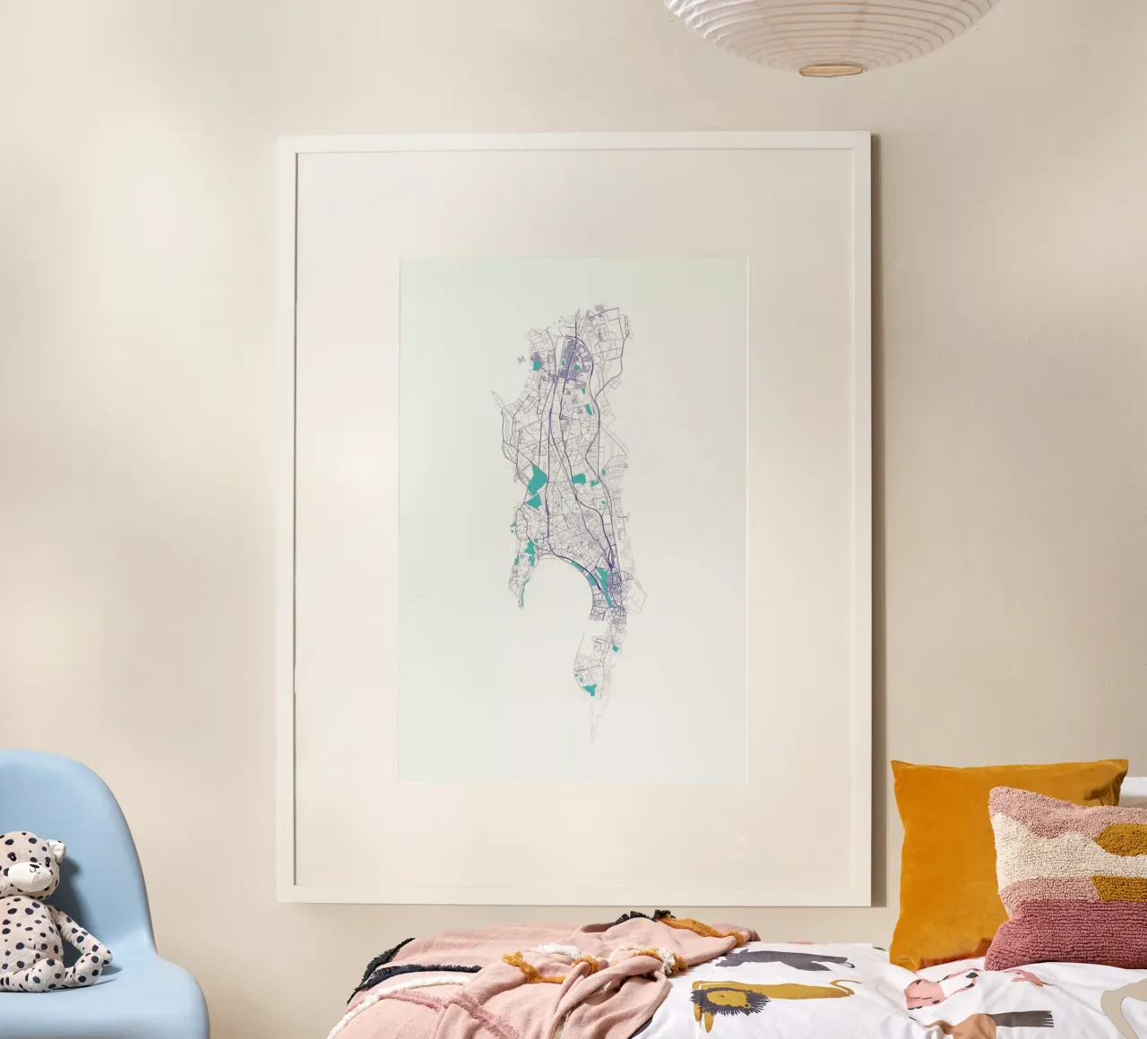 Mumbai poster con telaio in legno da Mattygug