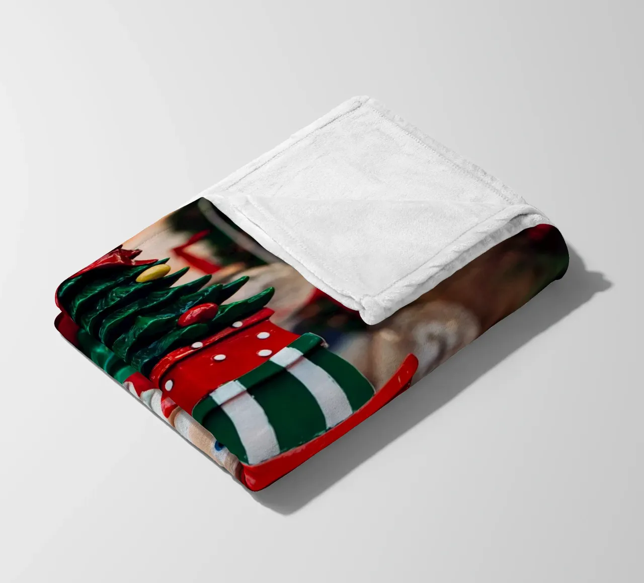 Nutcracker Christmas decoration - Classic festive motif fleece blanket by Whole©