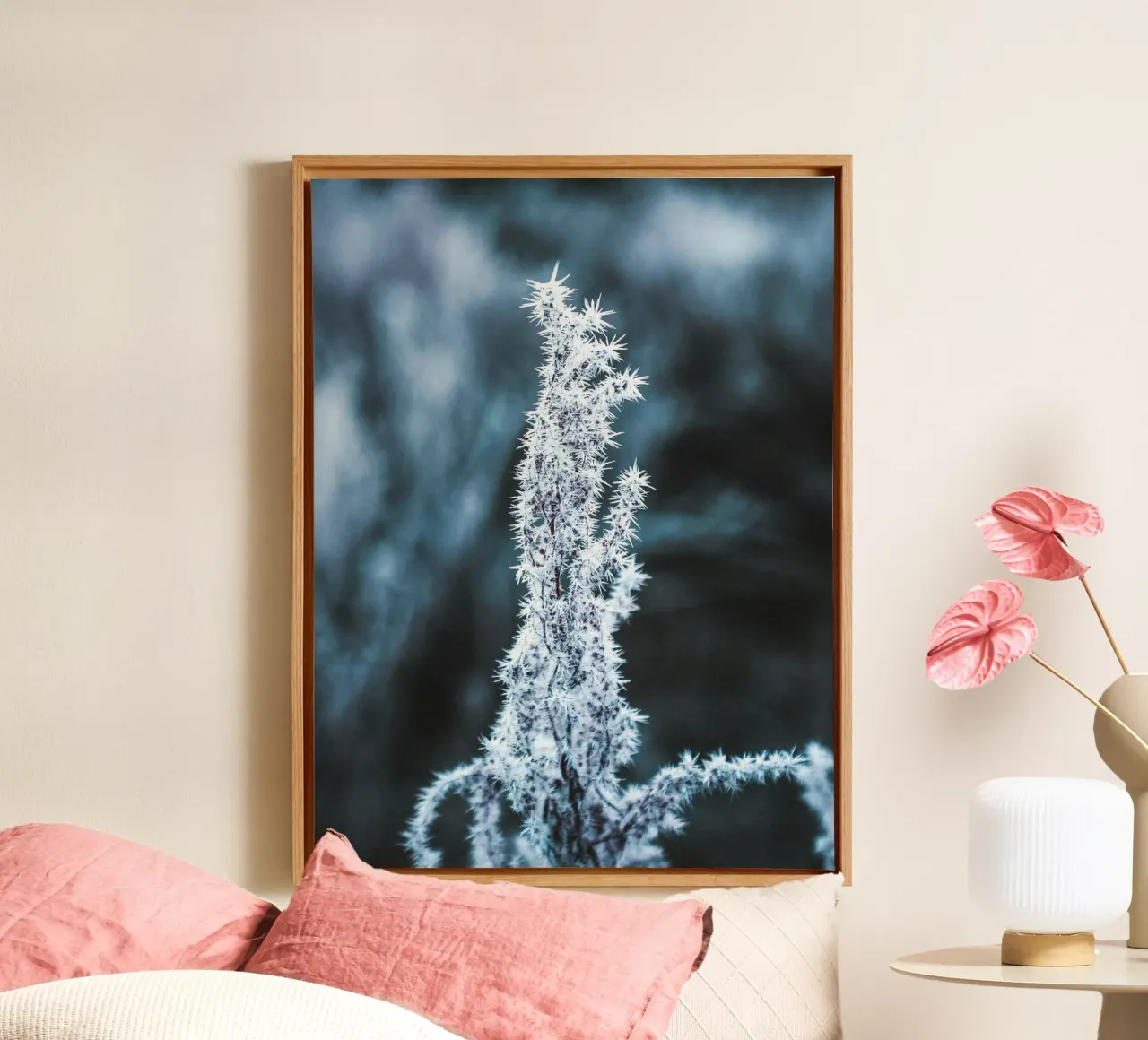 Frozen plant - Winter nature motif Leinwand von Whole©