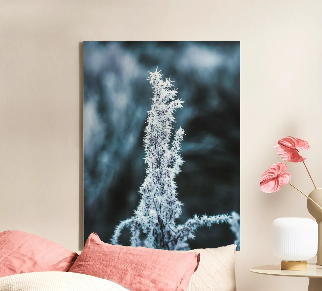 Frozen plant - Winter nature motif Leinwand von Whole©