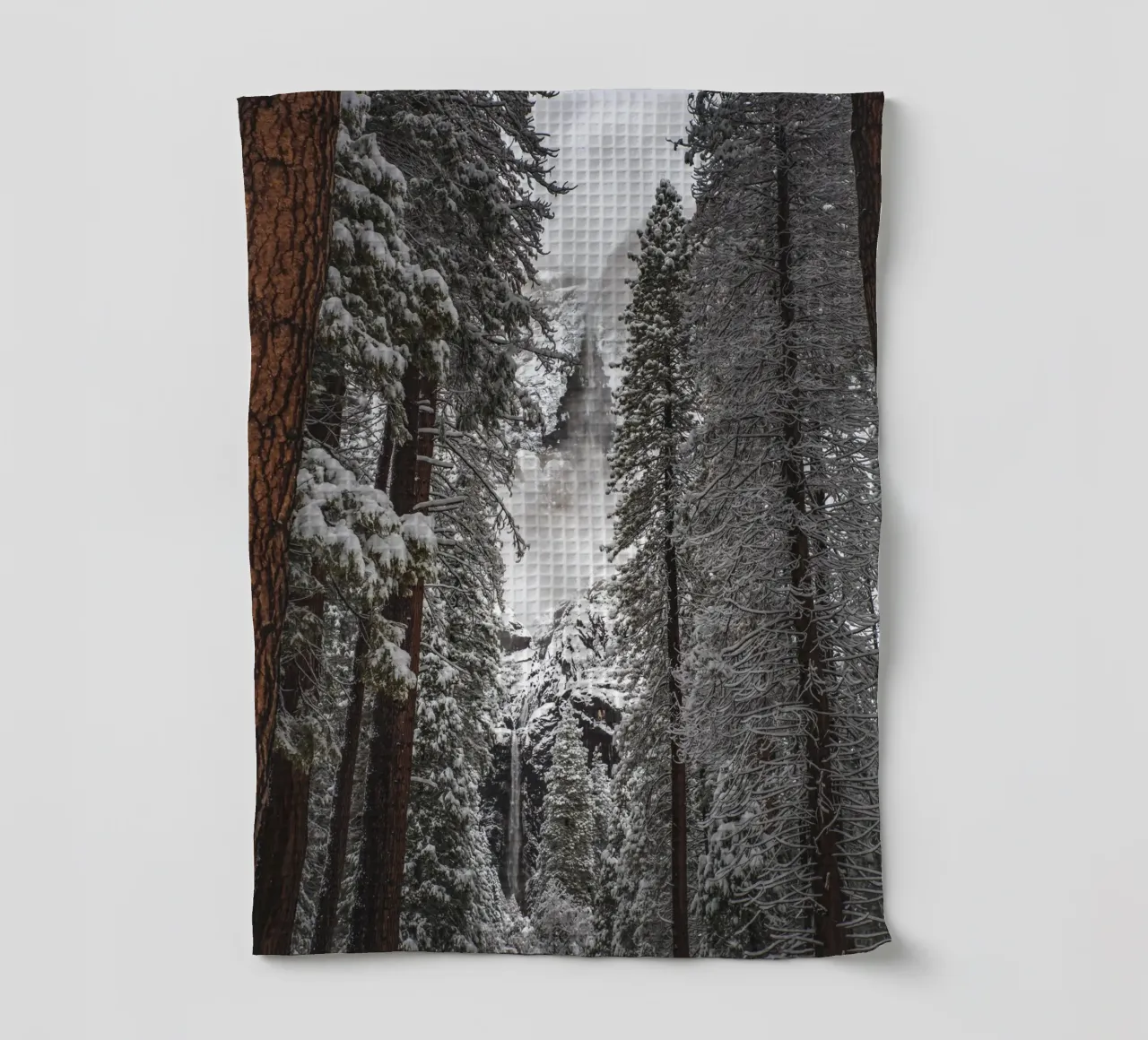 Snowy forest - winter landscape nature motif tea towel by Whole©