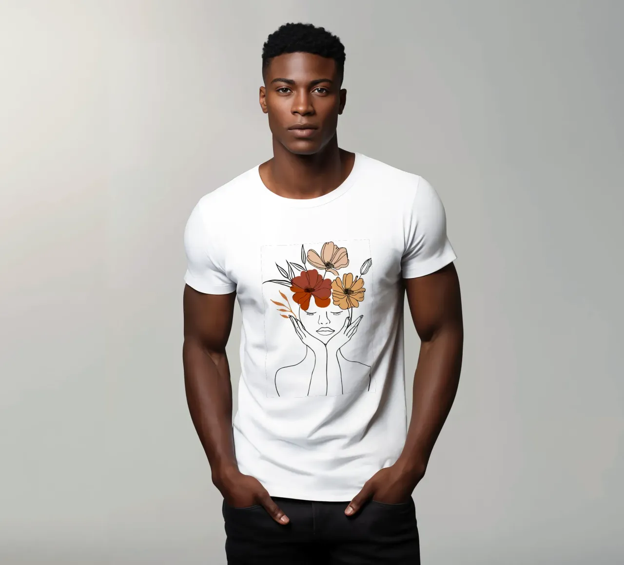 Serene face with closed eyes t-shirt da LisaArtes