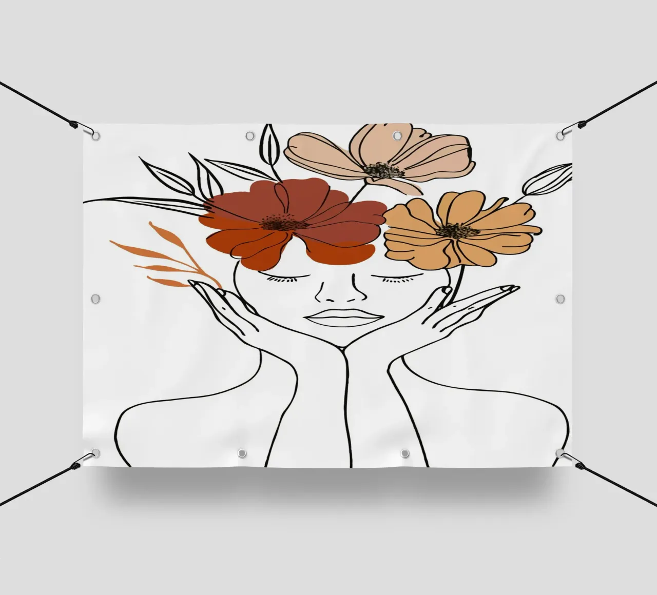 Serene face with closed eyes telo in pvc da LisaArtes