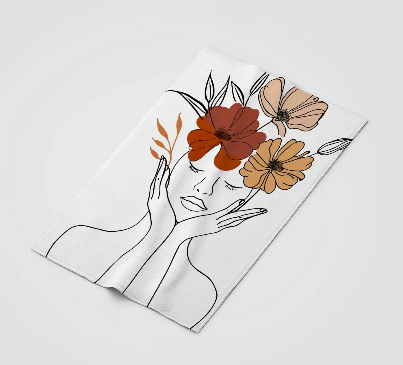 Serene face with closed eyes coperta in pile da LisaArtes