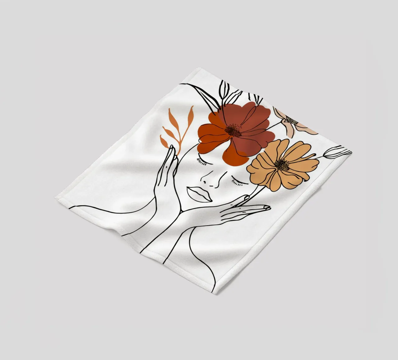 Serene face with closed eyes coperta in pile da LisaArtes