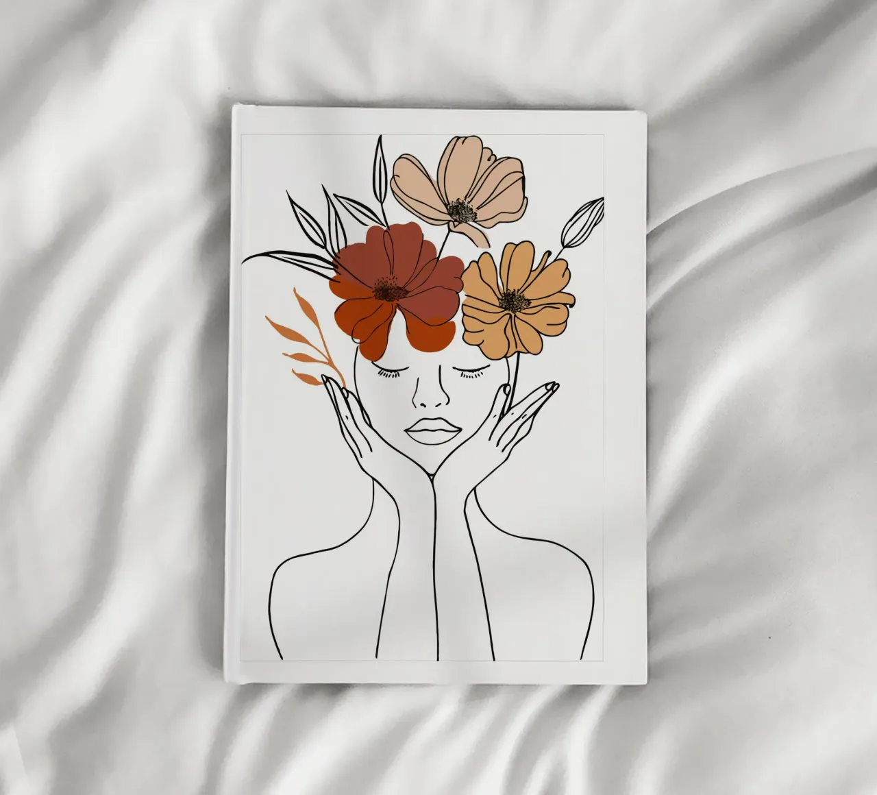 Serene face with closed eyes notebook by LisaArtes