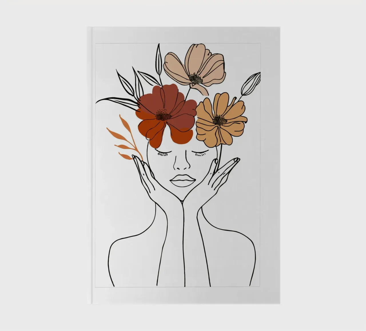 Serene face with closed eyes notebook by LisaArtes