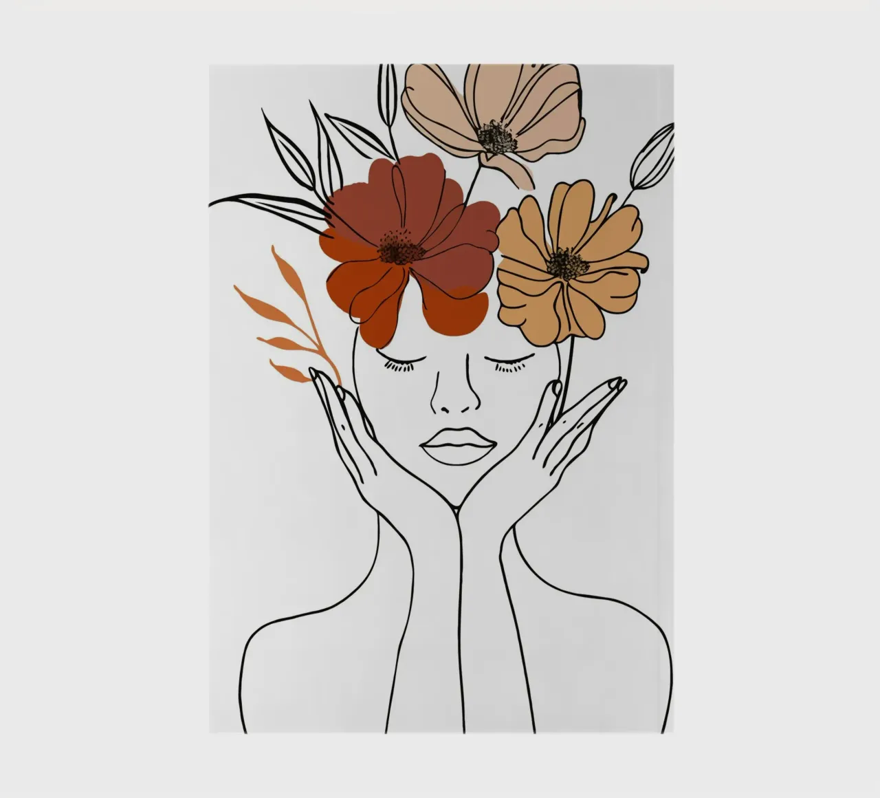 Serene face with closed eyes notebook by LisaArtes