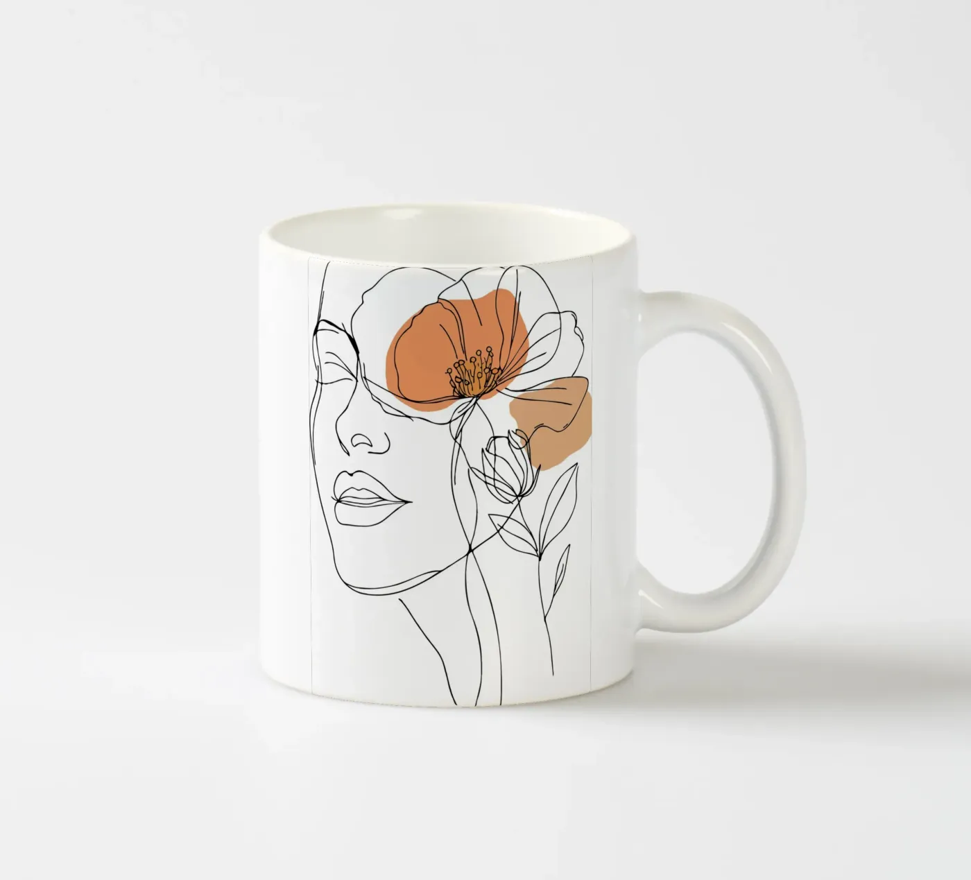 Woman's face elegantly ceramic mug by LisaArtes