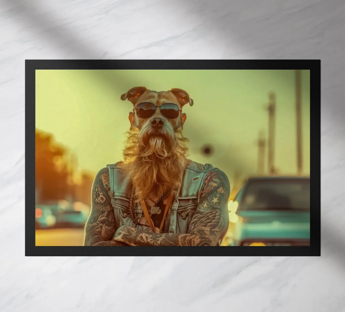 Mikey Fußmatte von Affiches Chien Originales – Dogland