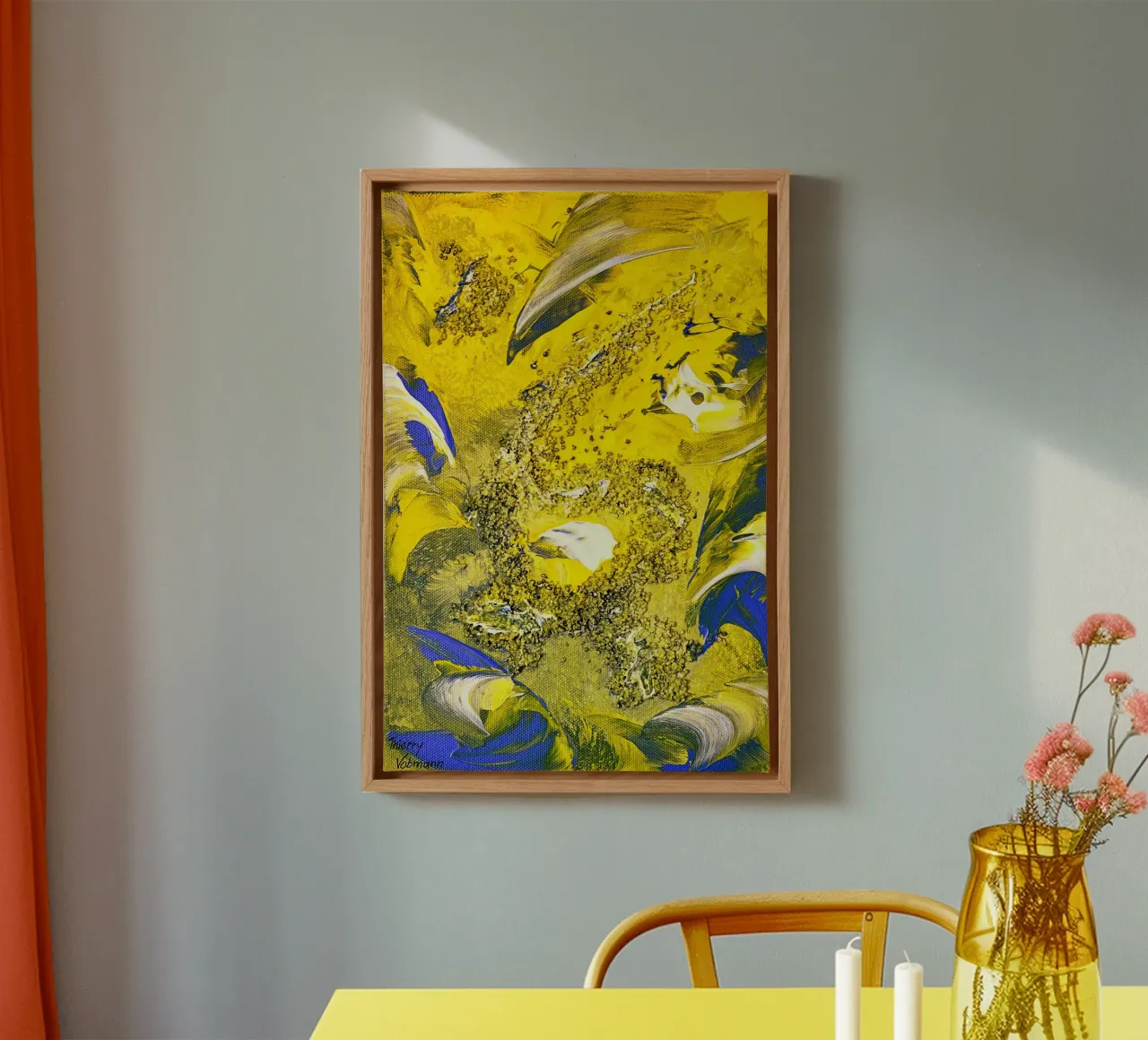 IDEAL GIFT 68 canvas met Baklijst van Thierry Vobmann Abstract painting