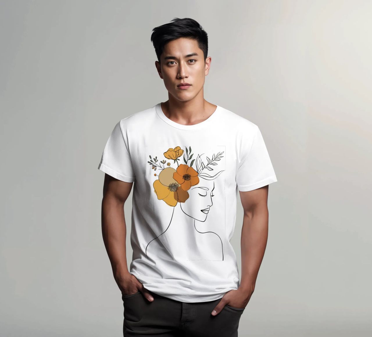 Woman's profile with a serene expression camiseta de LisaArtes