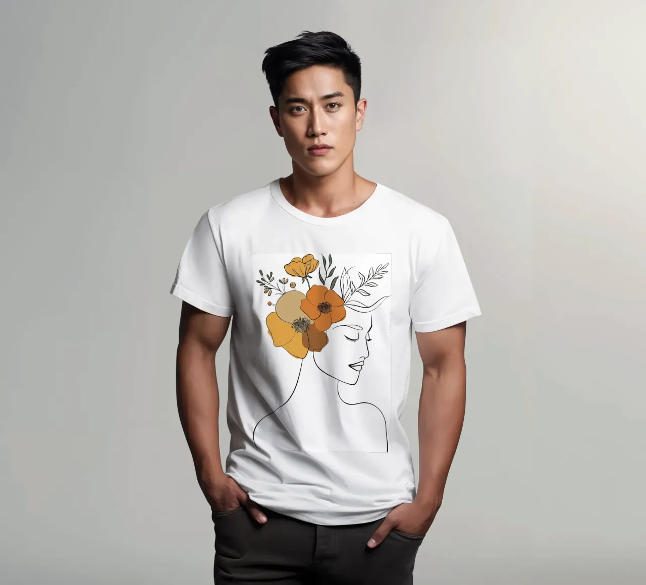 Woman's profile with a serene expression t-shirt da LisaArtes