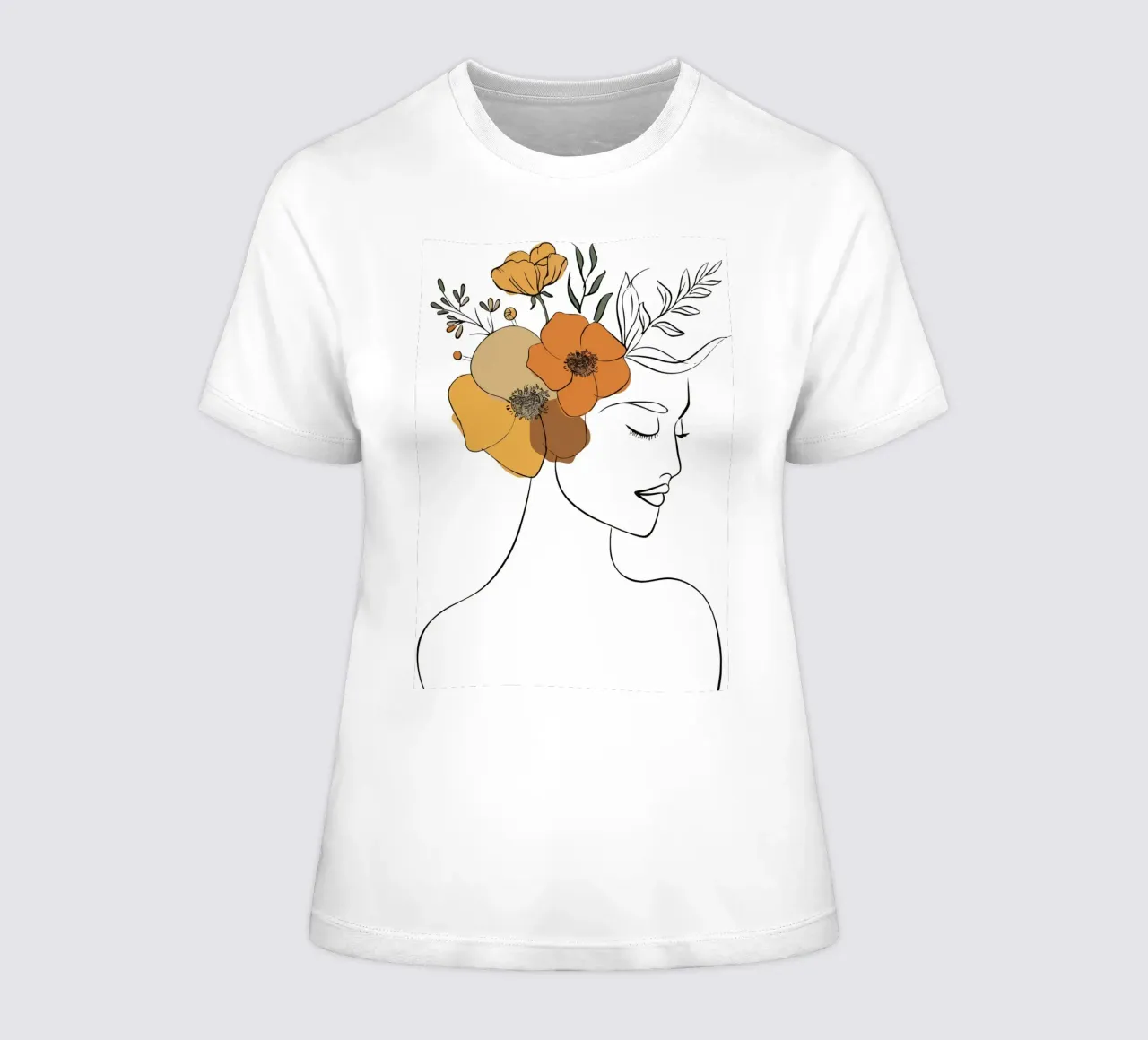 Woman's profile with a serene expression t-shirt da donna da LisaArtes
