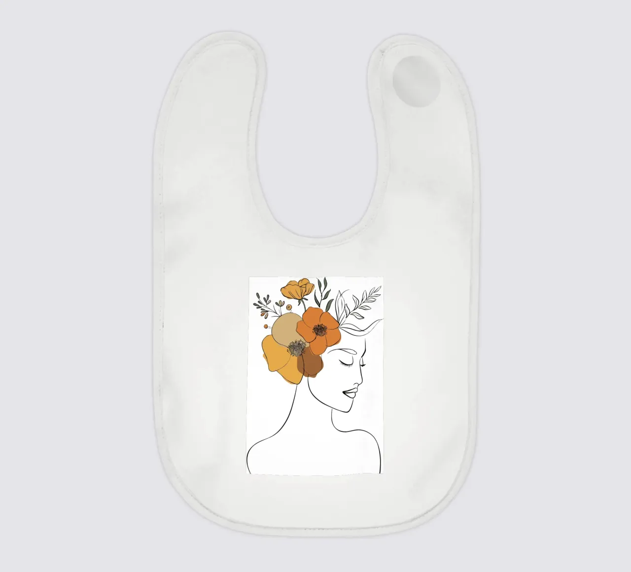 Woman's profile with a serene expression bavaglino da LisaArtes